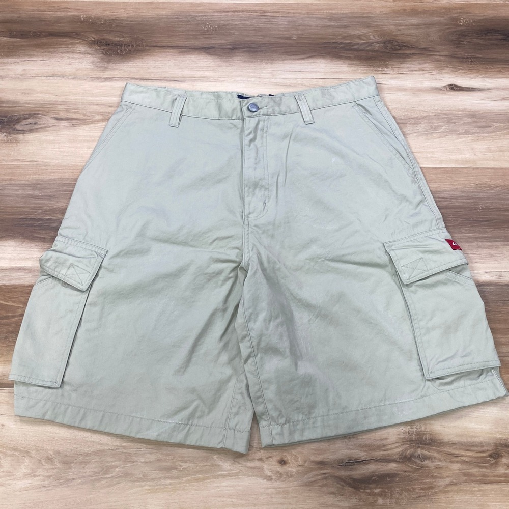 Quiksilver Cargo Shorts Mens 36 100% Nylon Relaxed Khaki Vintage Y2K Skate Gorp